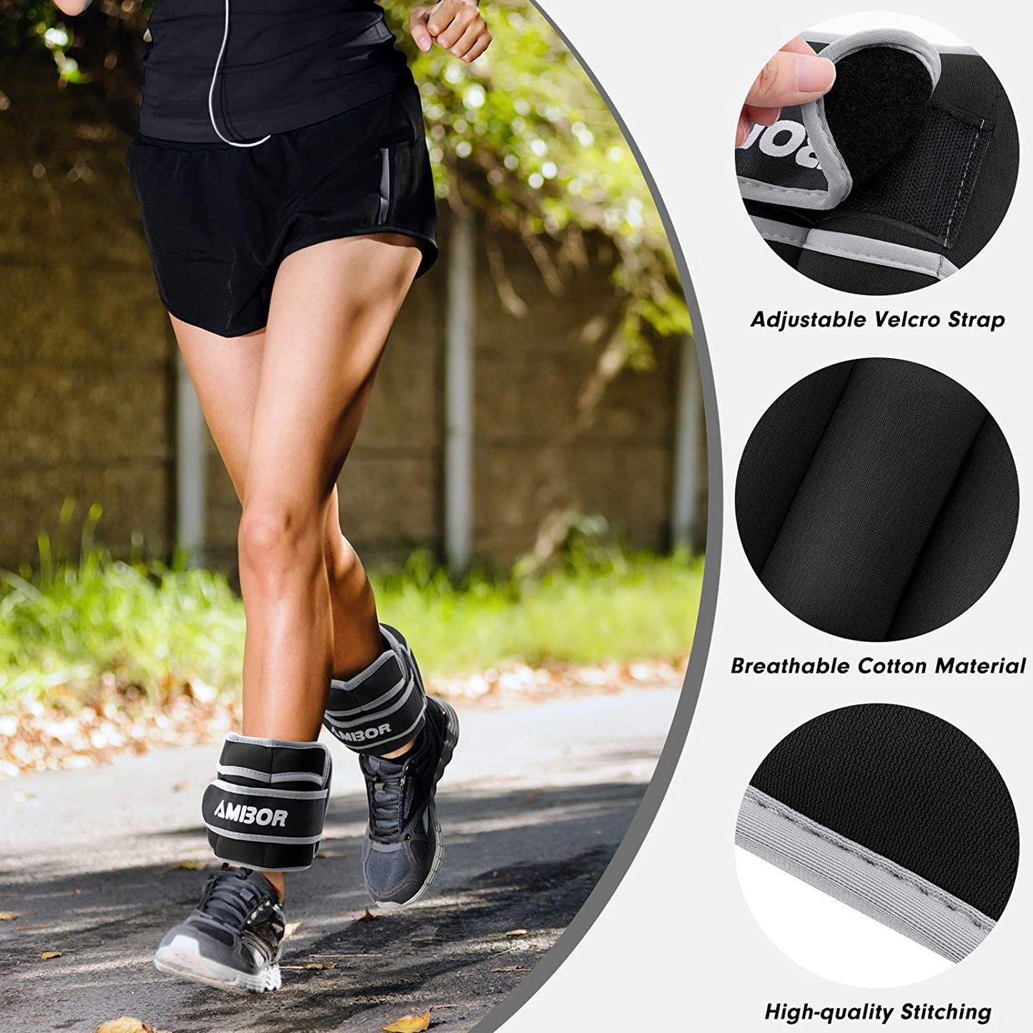 YYOJ  Ankle Weights, Adjustable Leg Weights Straps for Exercise, Wrist Weight Set for Women and Men