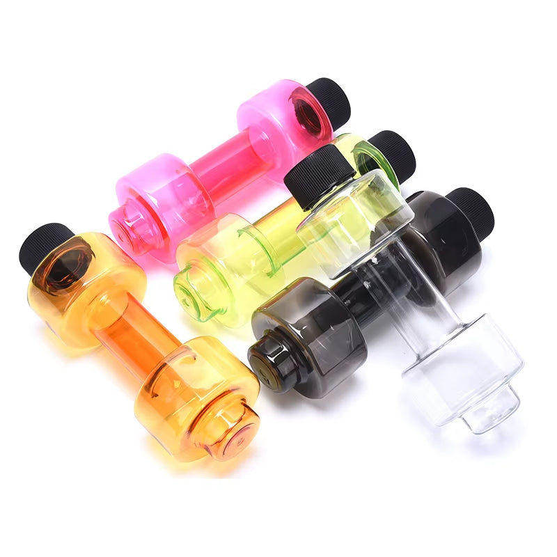 550Ml Sport Water Bottle Body Building Water Dumbbell Fitness Gym Shaker Dumbbell Shape Drinking Jug Cup Plastic Bottle
