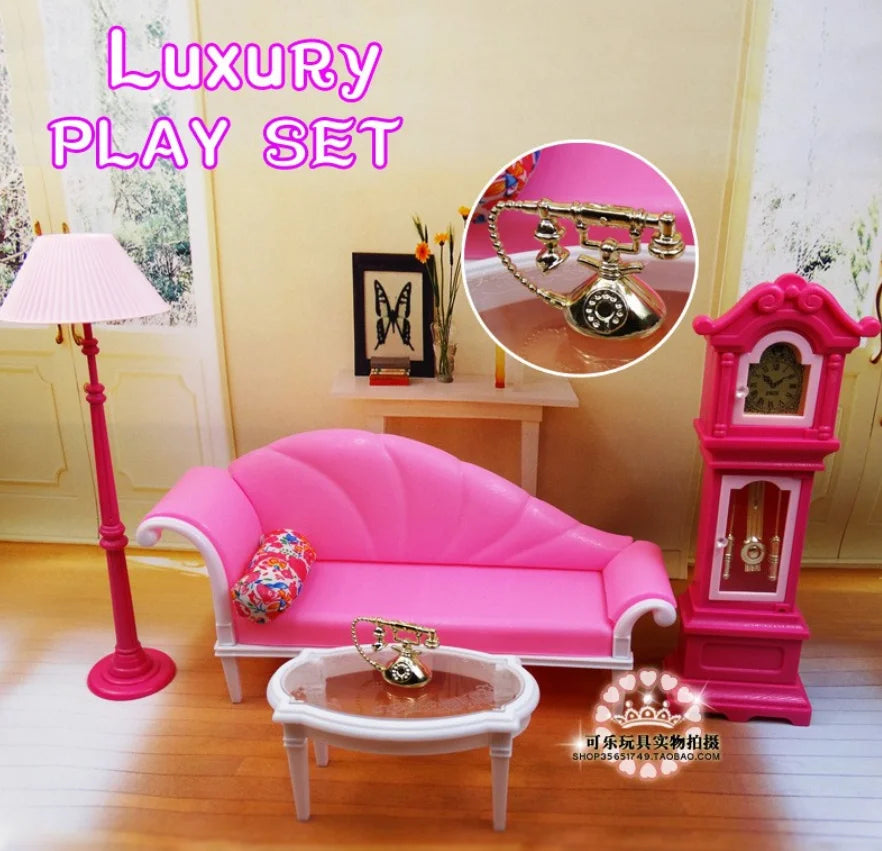 Casa de Muñecas Barbie con Muebles - Accesorios Completos Juguete Niñas Regalo