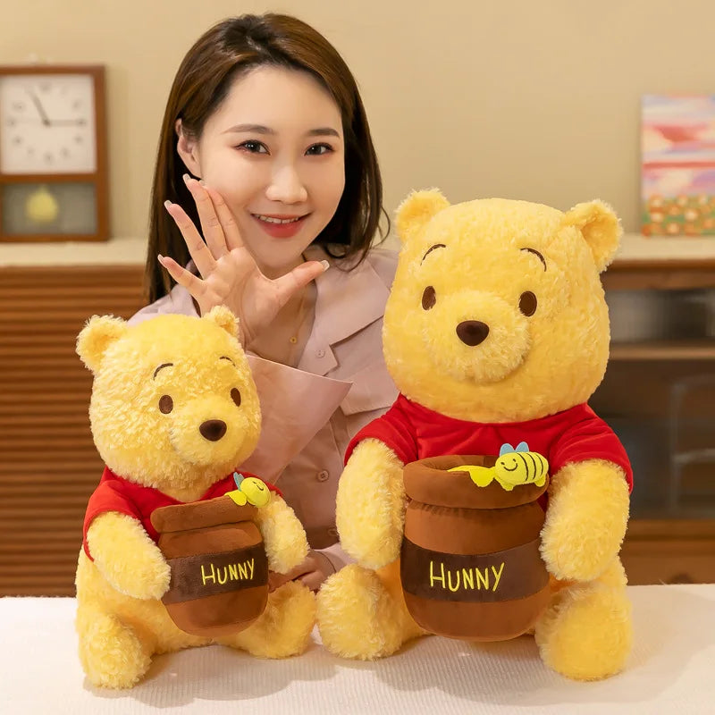 Peluche Disney Winnie Pooh 35-55cm Frasco Miel - Oso Kawaii Suave