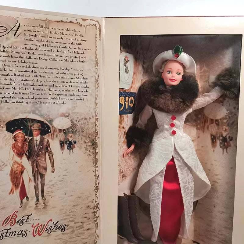 Muñeca Barbie 1995 Christmas Wishes Holiday Memories - Edición Especial Vestido Rojo Satinado