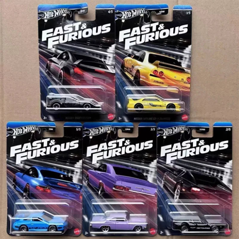 Hot Wheels HNR88 Fast & Furious Toyota Supra Nissan Skyline GTR BNR34 - Autos 1:64 Colección