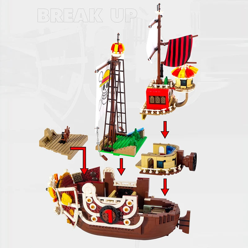 Barco Pirata Bloques Construcción Modelo Militar - Ornamento Rompecabezas Creativo Regalo Niños