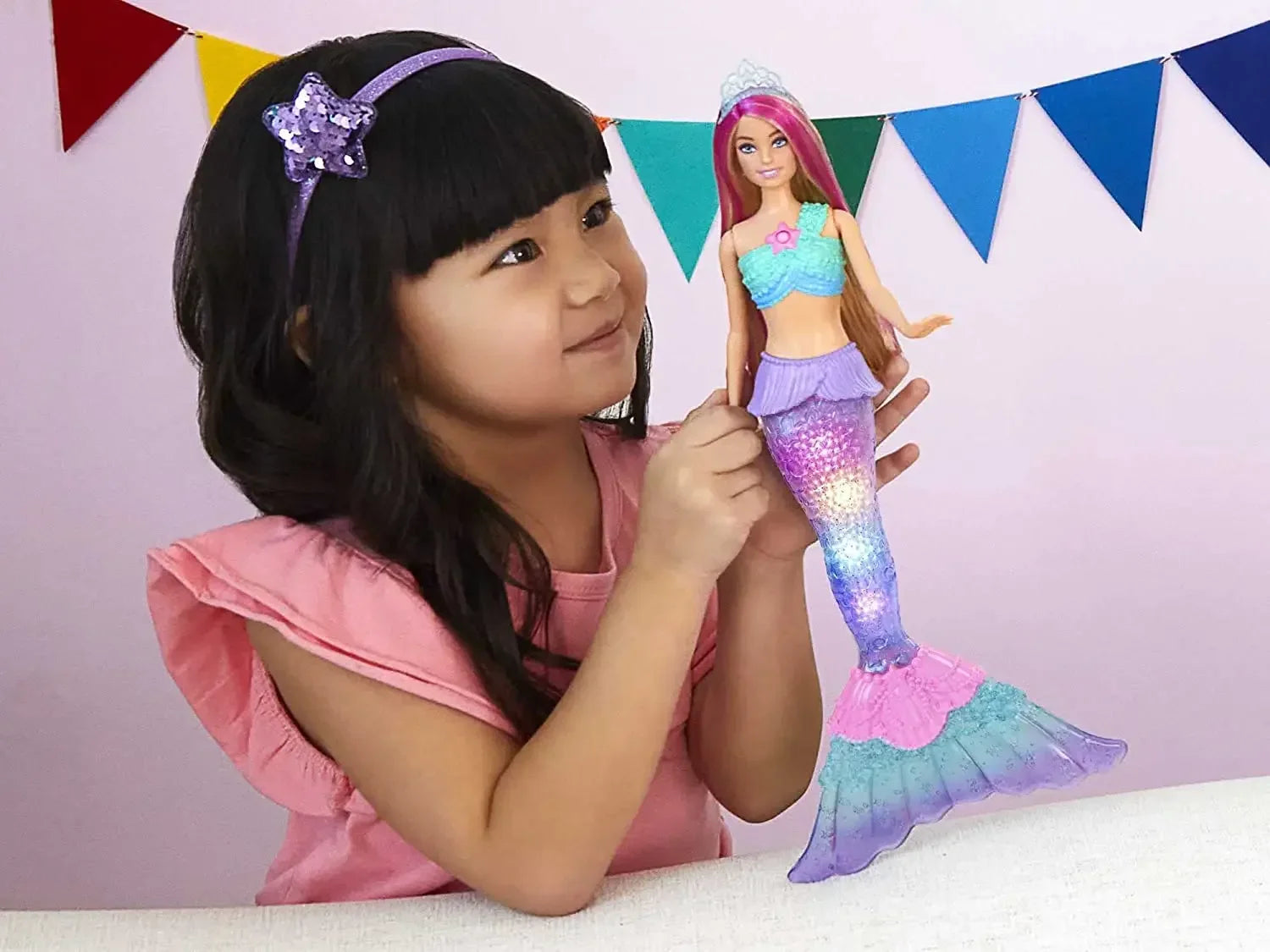 Muñeca Barbie Dreamtopia Sirena Luz Brillante Princesa - Accesorios Mattel