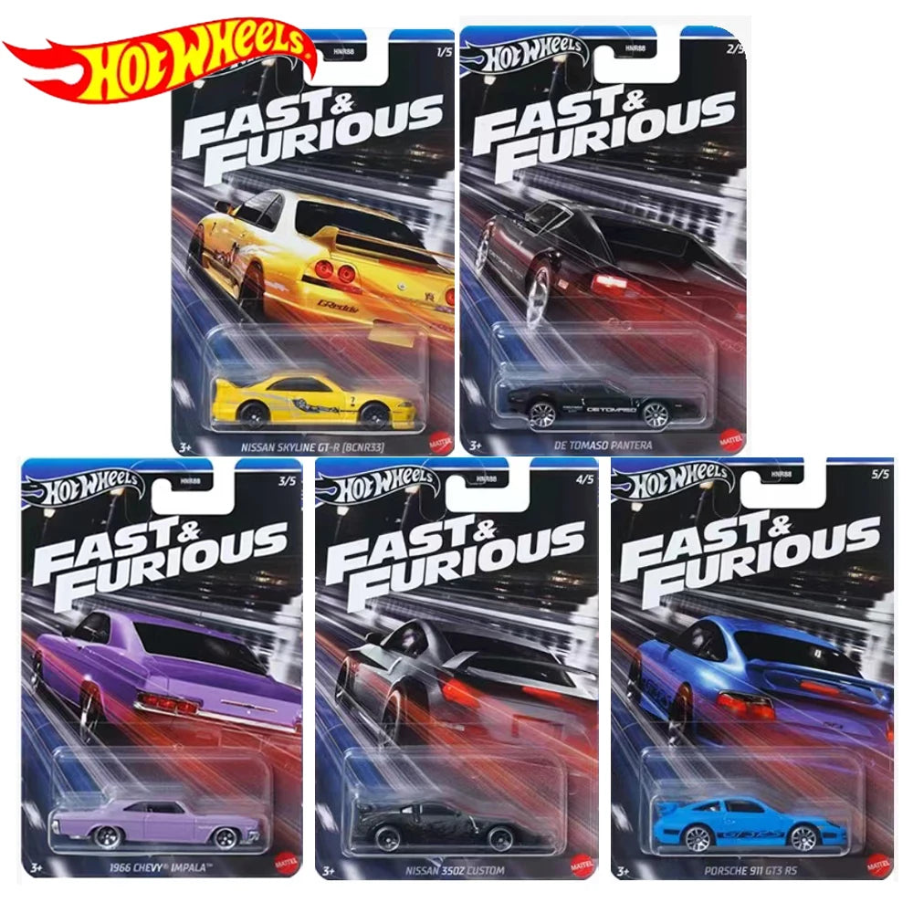 Hot Wheels HNR88 Fast & Furious Toyota Supra Nissan Skyline GTR BNR34 - Autos 1:64 Colección