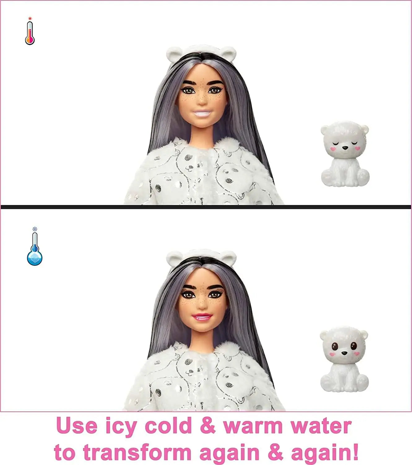 Muñecas Barbie Cutie Reveal Mascotas - Oso Polar Llama Unicornio Cambio Color