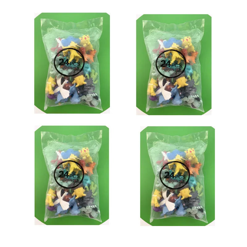 Pokemon Figuras Set 24-144 Piezas Pikachu Anime - Colección Mini Pokebola Muñecos Regalo Niños