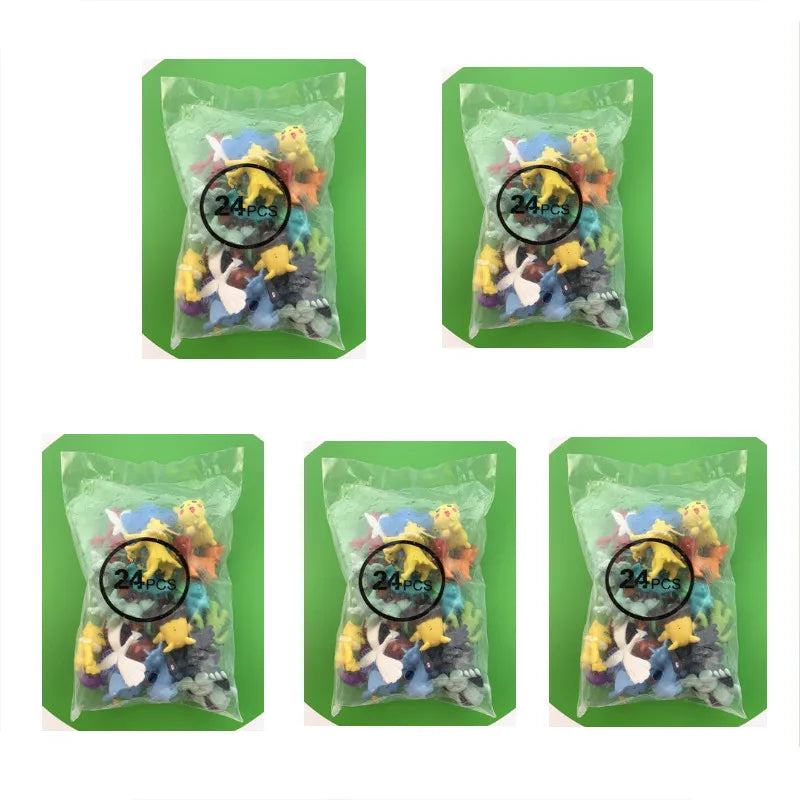Pokemon Figuras Set 24-144 Piezas Pikachu Anime - Colección Mini Pokebola Muñecos Regalo Niños