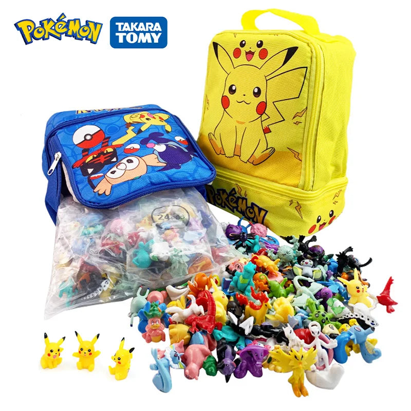 Pokemon Figuras Set 24-144 Piezas Pikachu Anime - Colección Mini Pokebola Muñecos Regalo Niños