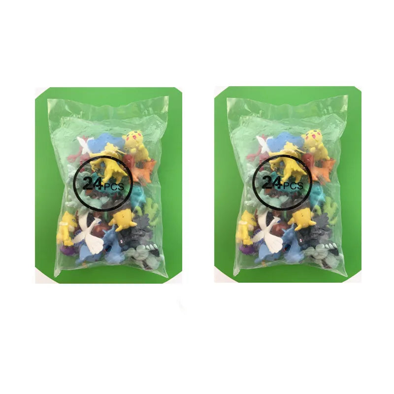 Pokemon Figuras Set 24-144 Piezas Pikachu Anime - Colección Mini Pokebola Muñecos Regalo Niños