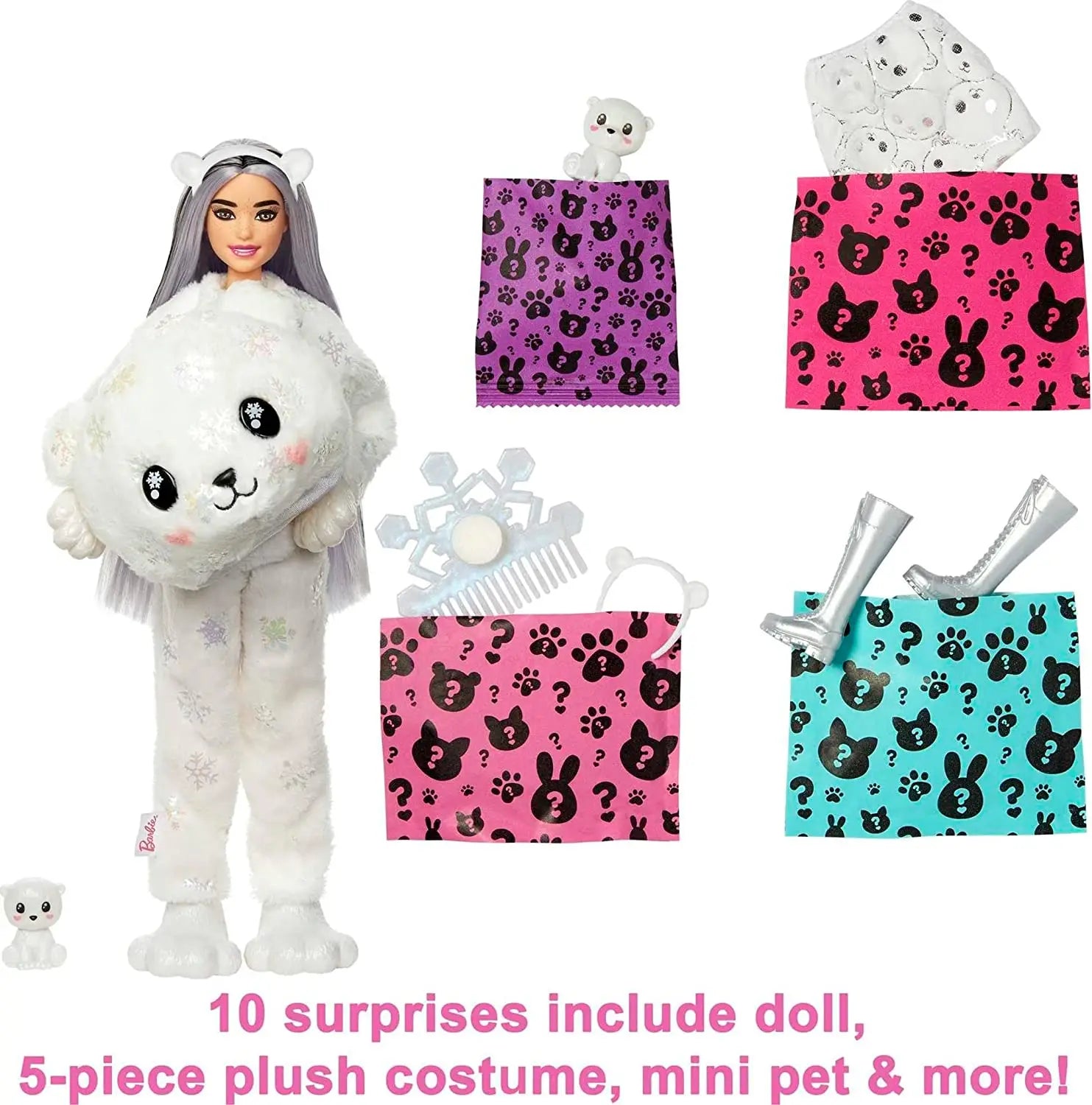 Muñecas Barbie Cutie Reveal Mascotas - Oso Polar Llama Unicornio Cambio Color