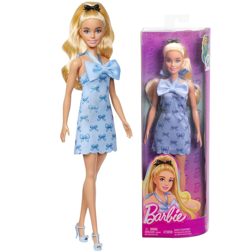 Muñeca Barbie Fashionistas 65 Aniversario Cabello Negro Ondulado Vestido Rosa