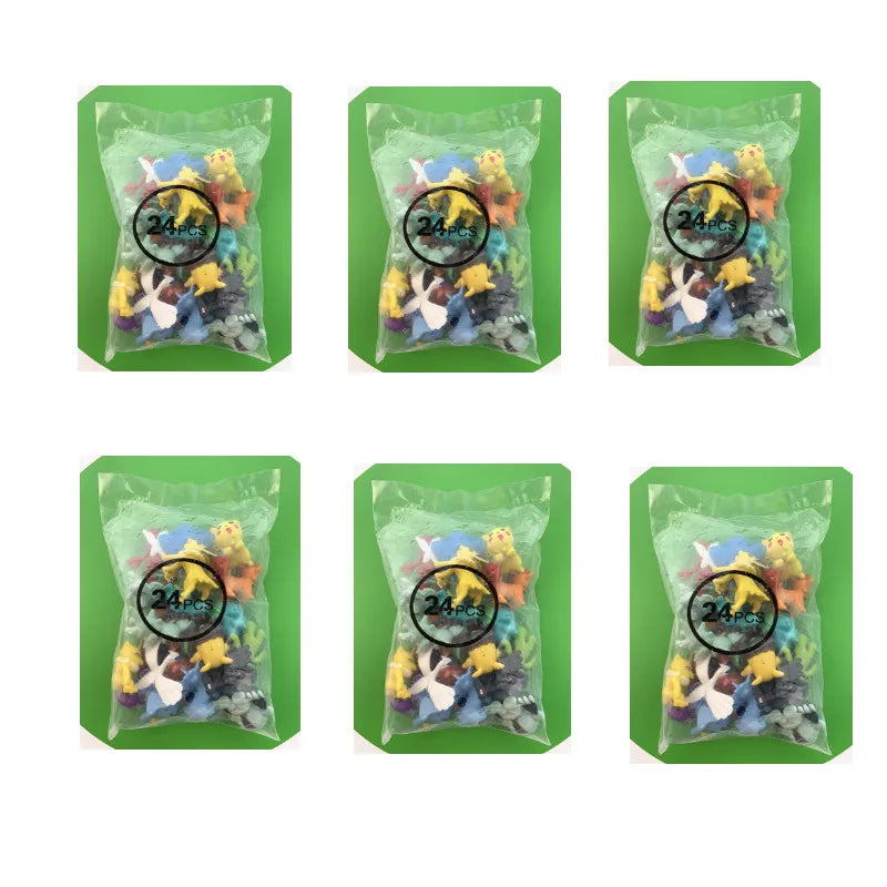 Pokemon Figuras Set 24-144 Piezas Pikachu Anime - Colección Mini Pokebola Muñecos Regalo Niños