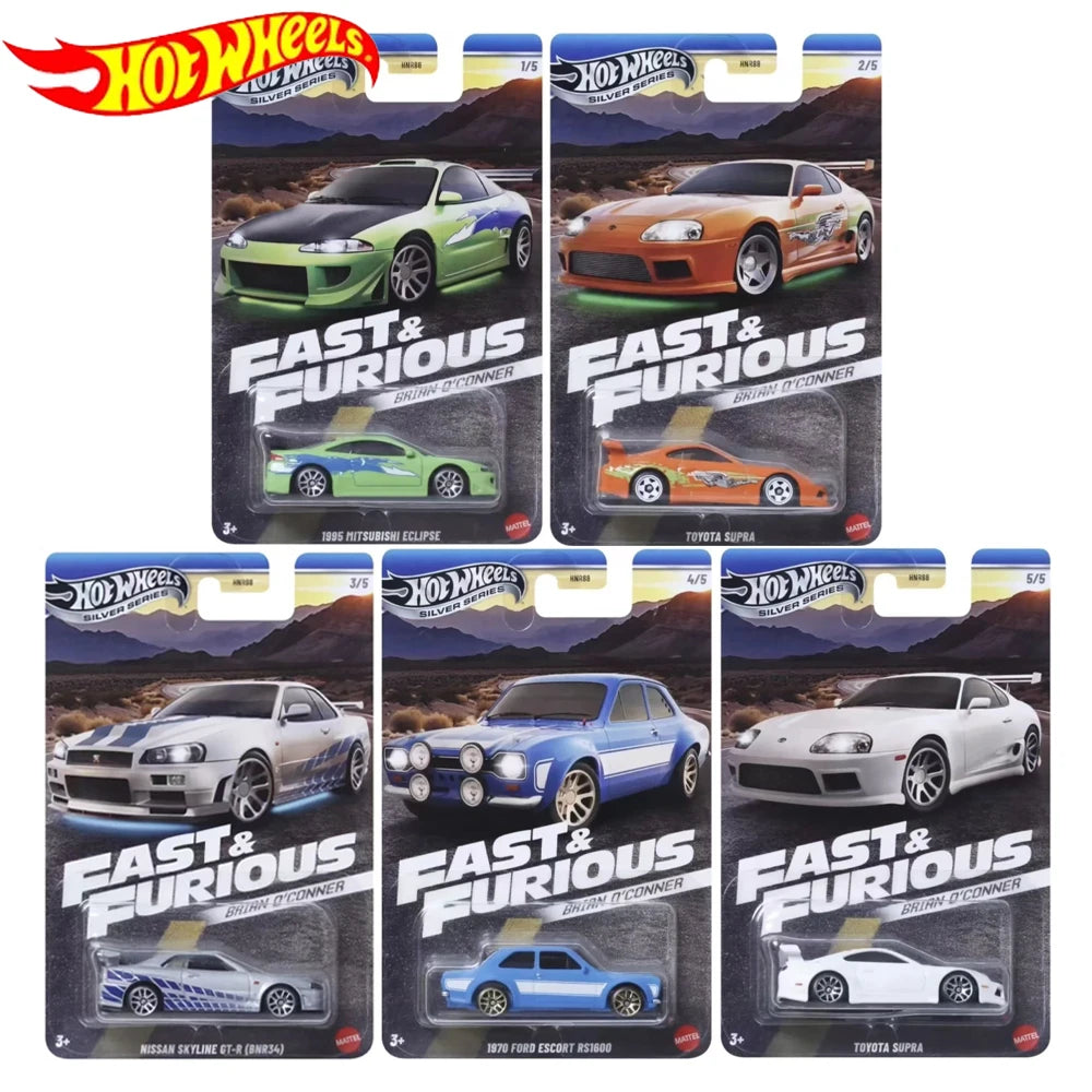 Hot Wheels HNR88 Fast & Furious Toyota Supra Nissan Skyline GTR BNR34 - Autos 1:64 Colección