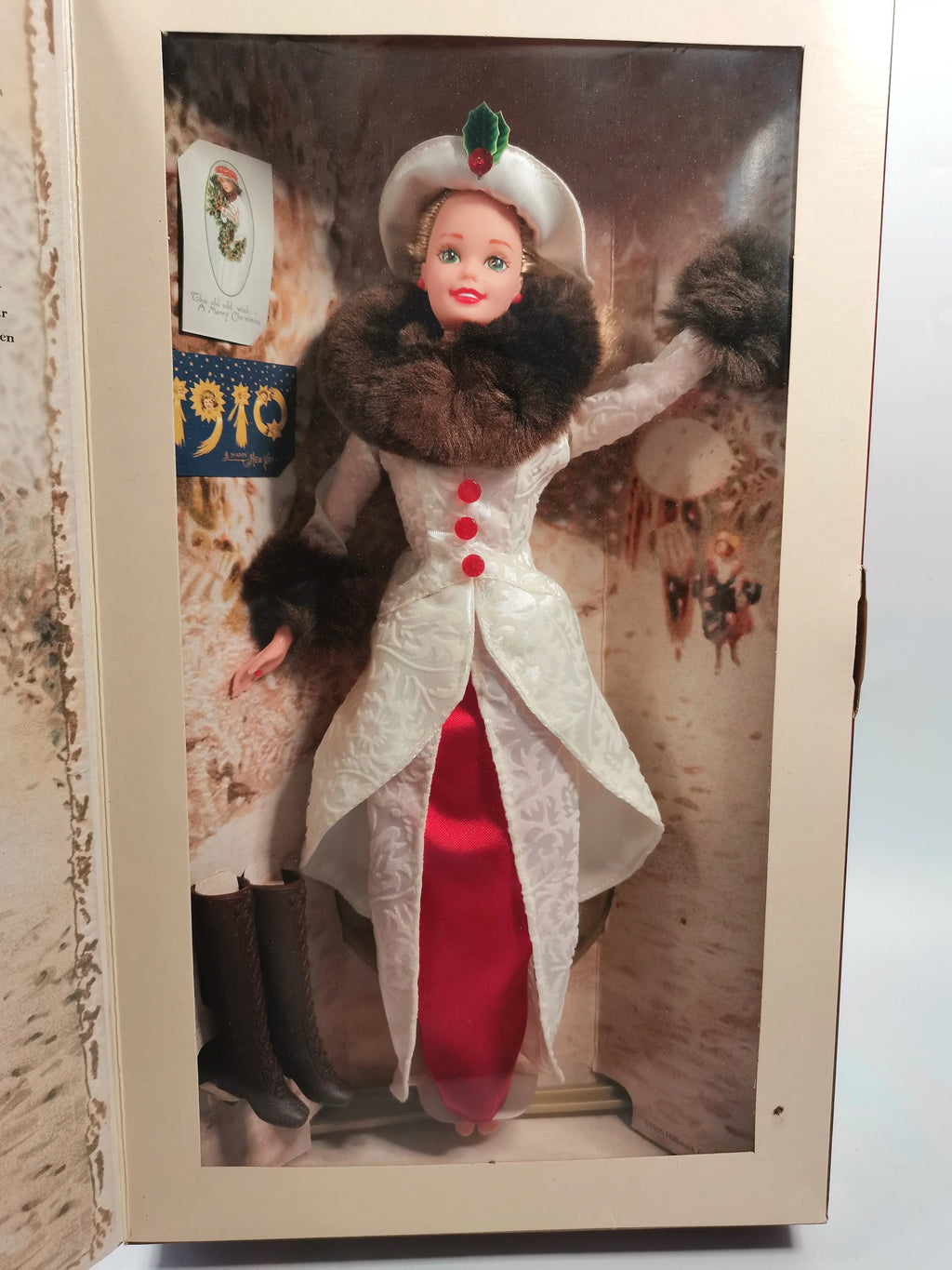 Muñeca Barbie 1995 Christmas Wishes Holiday Memories - Edición Especial Vestido Rojo Satinado