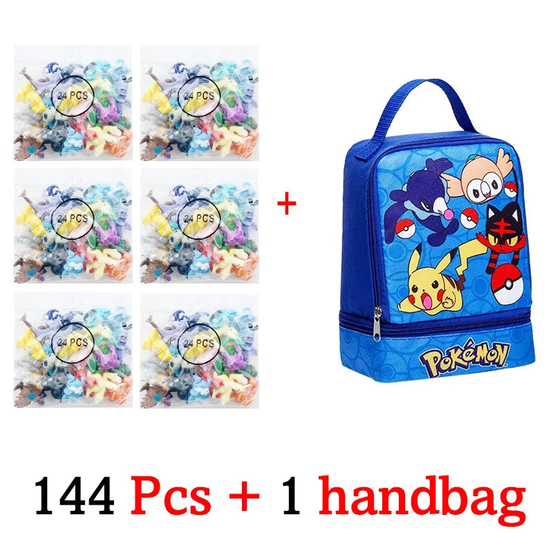 Pokemon Figuras Set 24-144 Piezas Pikachu Anime - Colección Mini Pokebola Muñecos Regalo Niños