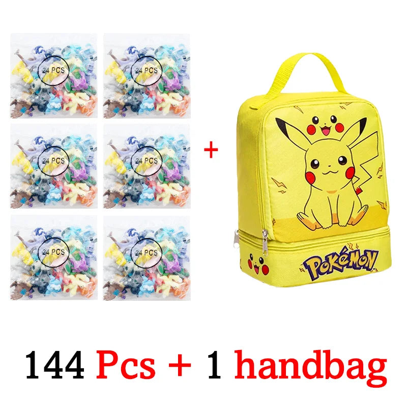 Pokemon Figuras Set 24-144 Piezas Pikachu Anime - Colección Mini Pokebola Muñecos Regalo Niños