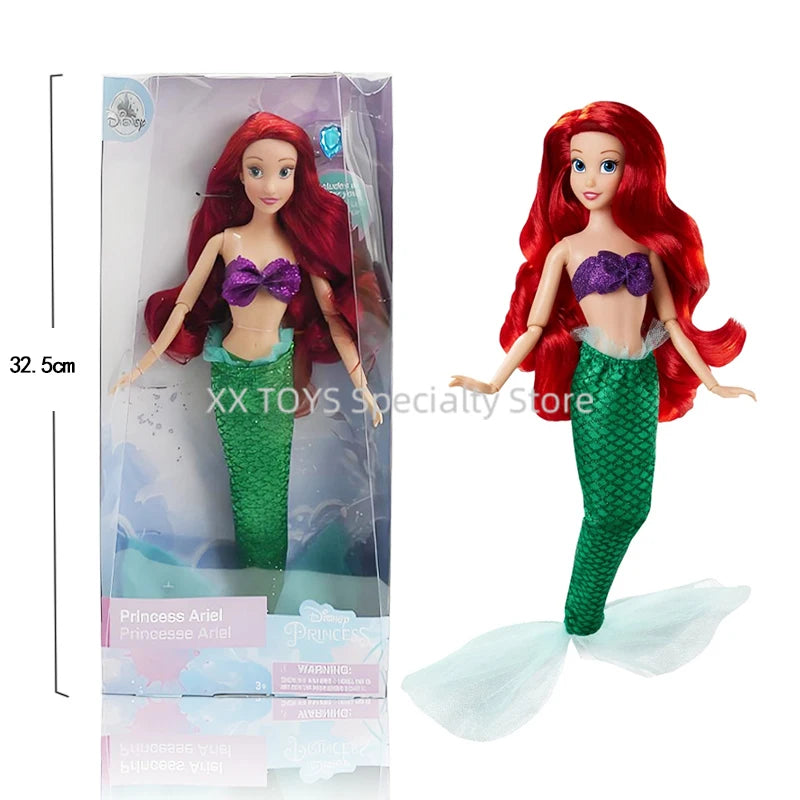 Muñeca Disney Princesas Clásicas Blancanieves Rapunzel Ariel Elsa - 11 Pulgadas con Anillo Coleccionable
