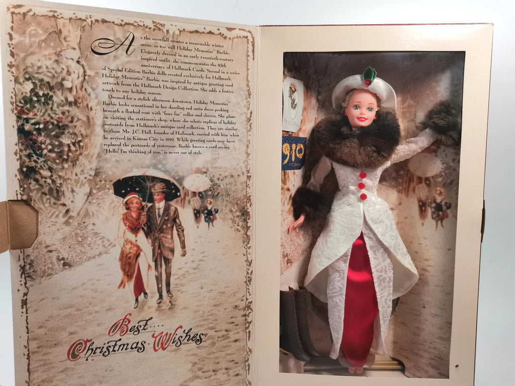 Muñeca Barbie 1995 Christmas Wishes Holiday Memories - Edición Especial Vestido Rojo Satinado