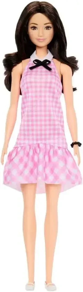 Muñeca Barbie Fashionistas 65 Aniversario Cabello Negro Ondulado Vestido Rosa