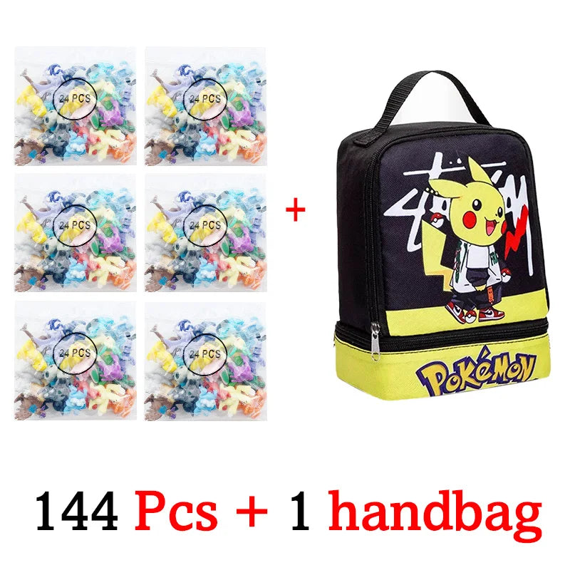 Pokemon Figuras Set 24-144 Piezas Pikachu Anime - Colección Mini Pokebola Muñecos Regalo Niños