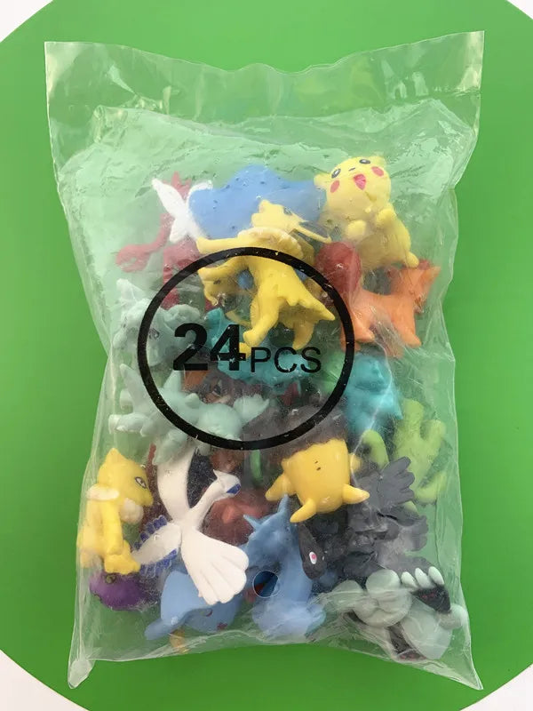 Pokemon Figuras Set 24-144 Piezas Pikachu Anime - Colección Mini Pokebola Muñecos Regalo Niños