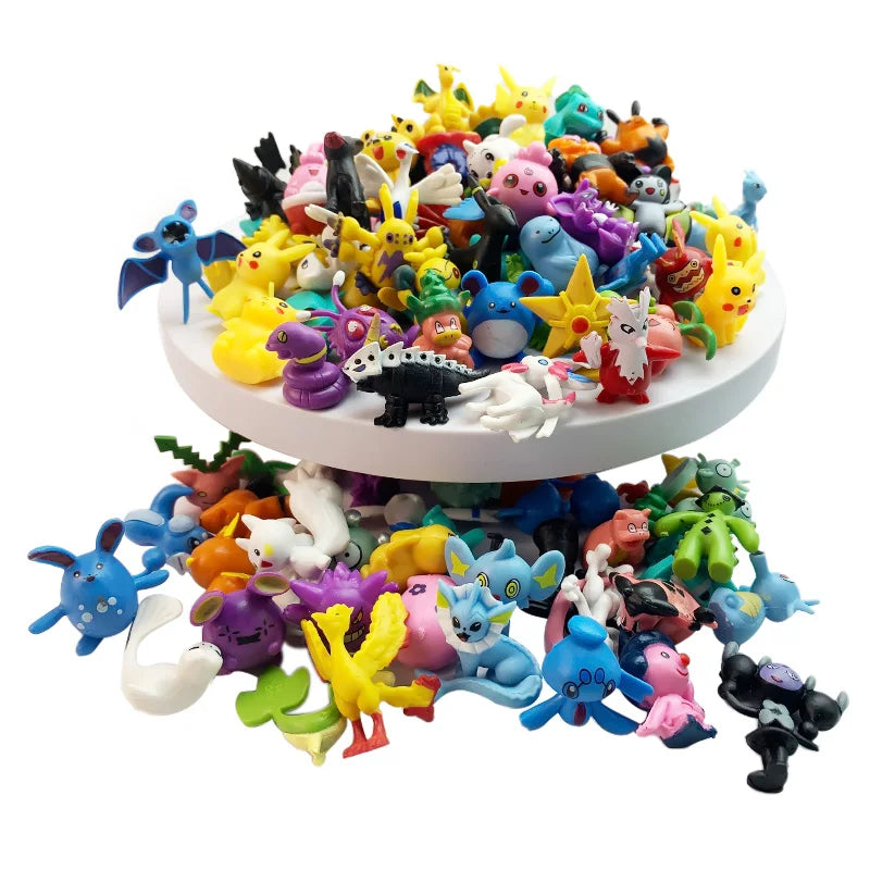 Pokemon Figuras Set 24-144 Piezas Pikachu Anime - Colección Mini Pokebola Muñecos Regalo Niños