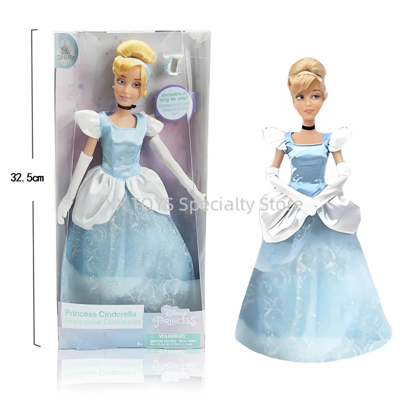 Muñeca Disney Princesas Clásicas Blancanieves Rapunzel Ariel Elsa - 11 Pulgadas con Anillo Coleccionable
