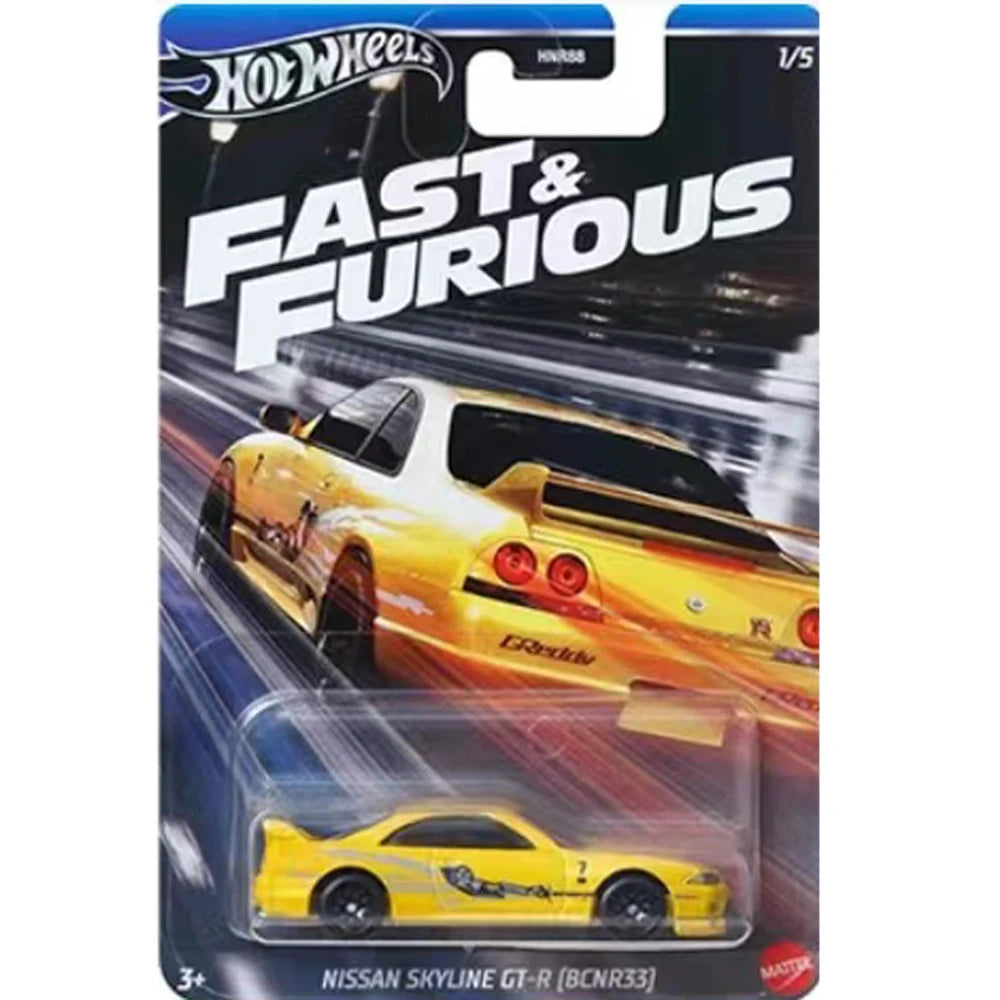 Hot Wheels HNR88 Fast & Furious Toyota Supra Nissan Skyline GTR BNR34 - Autos 1:64 Colección