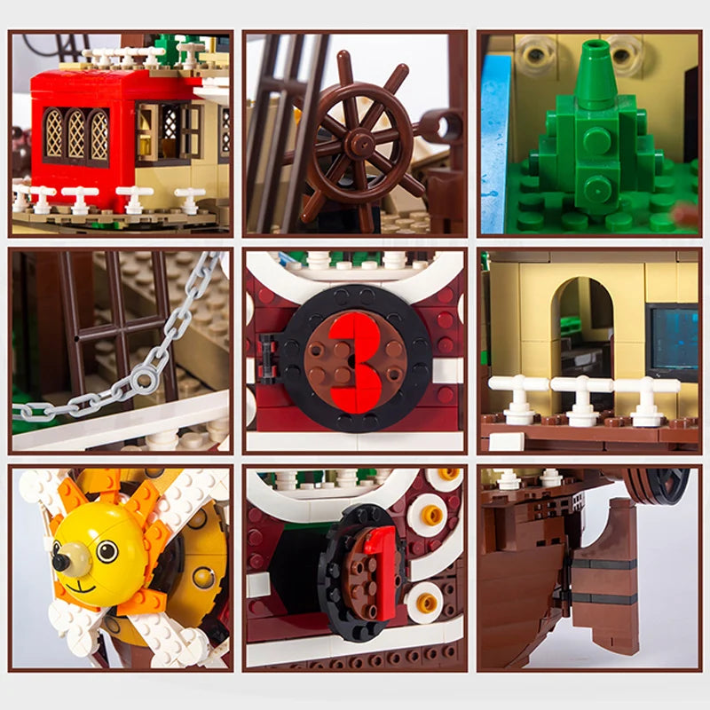 Barco Pirata Bloques Construcción Modelo Militar - Ornamento Rompecabezas Creativo Regalo Niños