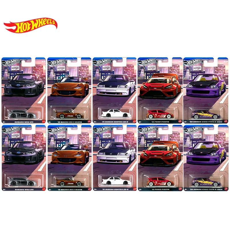 Hot Wheels GDG44 Compact Kings Serie Ford Fiesta Civic Subaru Mazda Nissan Sentra - Autos 1:64 Colección