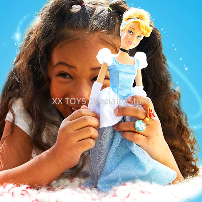 Muñeca Disney Princesas Clásicas Blancanieves Rapunzel Ariel Elsa - 11 Pulgadas con Anillo Coleccionable