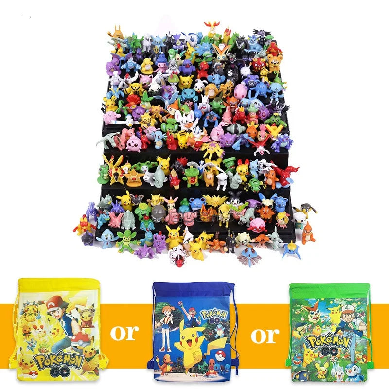 Pokemon Figuras Set 24-144 Piezas Pikachu Anime - Colección Mini Pokebola Muñecos Regalo Niños