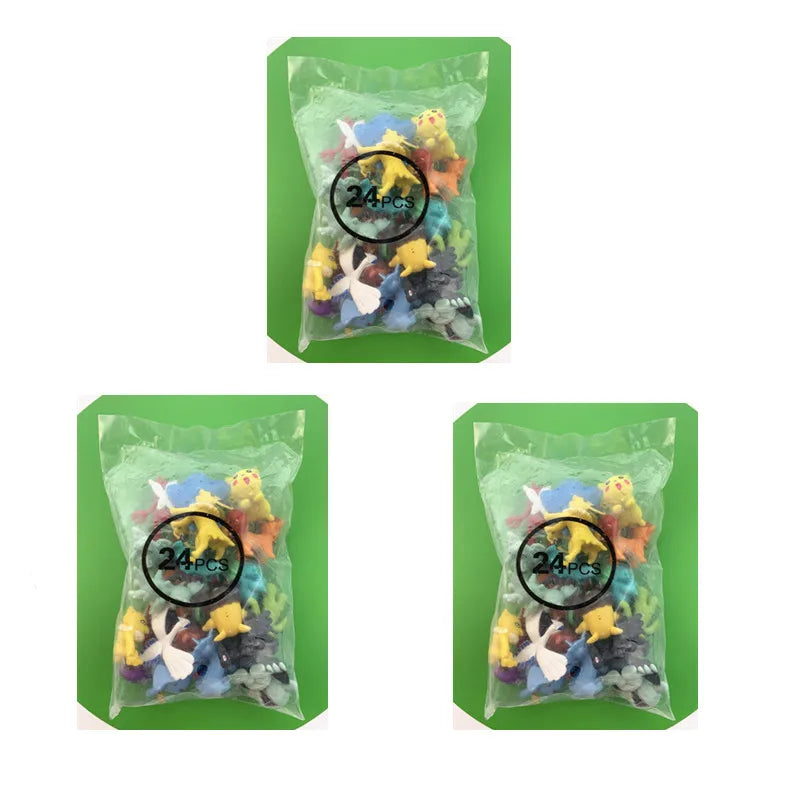 Pokemon Figuras Set 24-144 Piezas Pikachu Anime - Colección Mini Pokebola Muñecos Regalo Niños